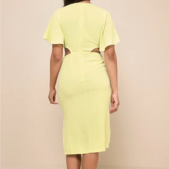 Lulus Summer Journey Light Green Tie-Front Cutout Midi Dress - Picture 4 of 4